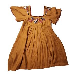 Madewell Womens Small Floral Embroidered Dress